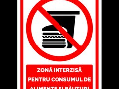 Indicator pentru zona interzisa pentru consumul de alimente si bauturi